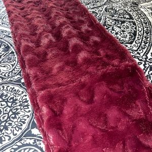 Burgundy Fuzzy Scarf